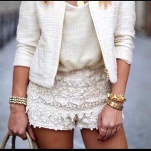 Zara Basic Crochet lined Zip Shorts